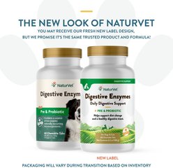 NaturVet Digestive Enzymes Plus Probiotic Chewable Tablets Digestive Supplement for Cats & Dogs, 60 count slide 2 of 9