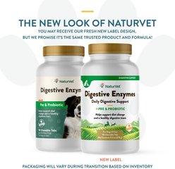 NaturVet Digestive Enzymes Plus Probiotic Chewable Tablets Digestive Supplement for Cats & Dogs, 90 count slide 2 of 9