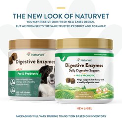 NaturVet Digestive Enzymes Bacon & Chicken Flavored Soft Chew Supplement for Dogs, 120 count slide 2 of 9