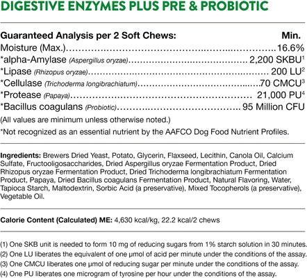 Show full view: NaturVet Digestive Enzymes Bacon & Chicken Flavored Soft Chew Supplement for Dogs, 70 count slide 9 of 11