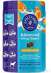 NaturVet Evolutions Advanced Allergy Soft Chews Dog Supplement, 180 count