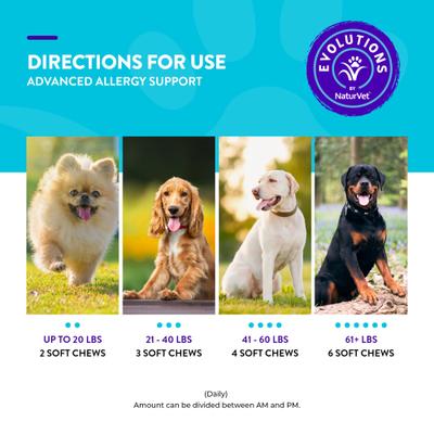 Show full view: NaturVet Evolutions Advanced Allergy Soft Chews Dog Supplement, 180 count slide 7 of 9