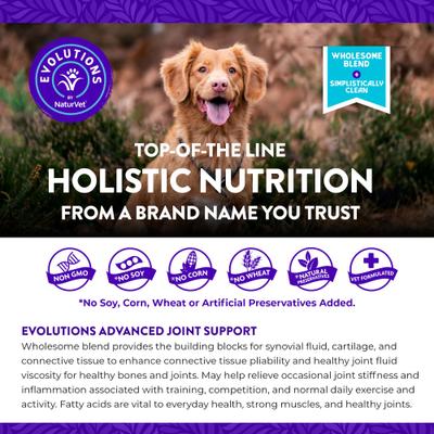 Show full view: NaturVet Evolutions Advanced Joint Soft Chews Dog Supplement, 180 count slide 4 of 8