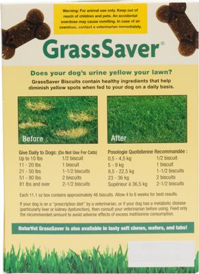 Show full view: NaturVet GrassSaver Biscuits Peanut Butter Flavored Lawn Protection Supplement for Dogs, 11.1-oz box slide 3 of 6