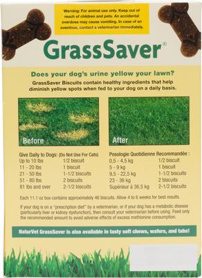 Show full view: NaturVet GrassSaver Biscuits Peanut Butter Flavored Lawn Protection Supplement for Dogs, 22.2-oz box slide 3 of 12