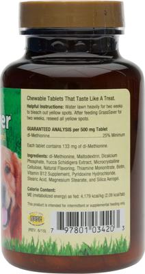 Show full view: NaturVet GrassSaver Chewable Tablets Urinary & Lawn Protection Supplement for Dogs, 250 count slide 3 of 7