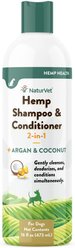 NaturVet Hemp 2-in-1 Dog Shampoo & Conditioner with Argan & Coconut, 16-fl oz bottle