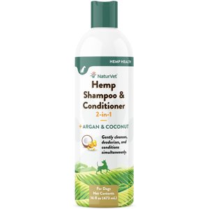 NaturVet Hemp 2-in-1 Dog Shampoo & Conditioner with Argan & Coconut, 16-fl oz bottle