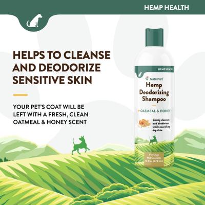 Show full view: NaturVet Hemp Deodorizing Dog Shampoo with Oatmeal & Honey, 16-fl oz bottle slide 4 of 9