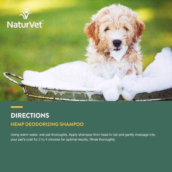 Show full view: NaturVet Hemp Deodorizing Dog Shampoo with Oatmeal & Honey, 16-fl oz bottle slide 6 of 8