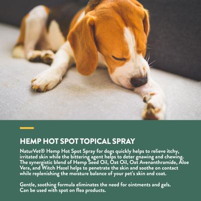 Show full view: NaturVet Hemp Hot Spot with Aloe Vera Dog Spray, 12-fl oz bottle slide 4 of 8