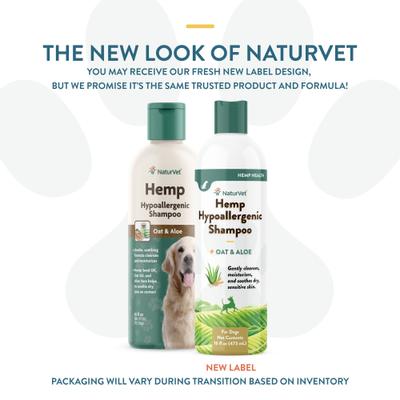 Show full view: NaturVet Hemp Hypoallergenic Dog Shampoo with Oat & Aloe, 16-fl oz bottle slide 2 of 9