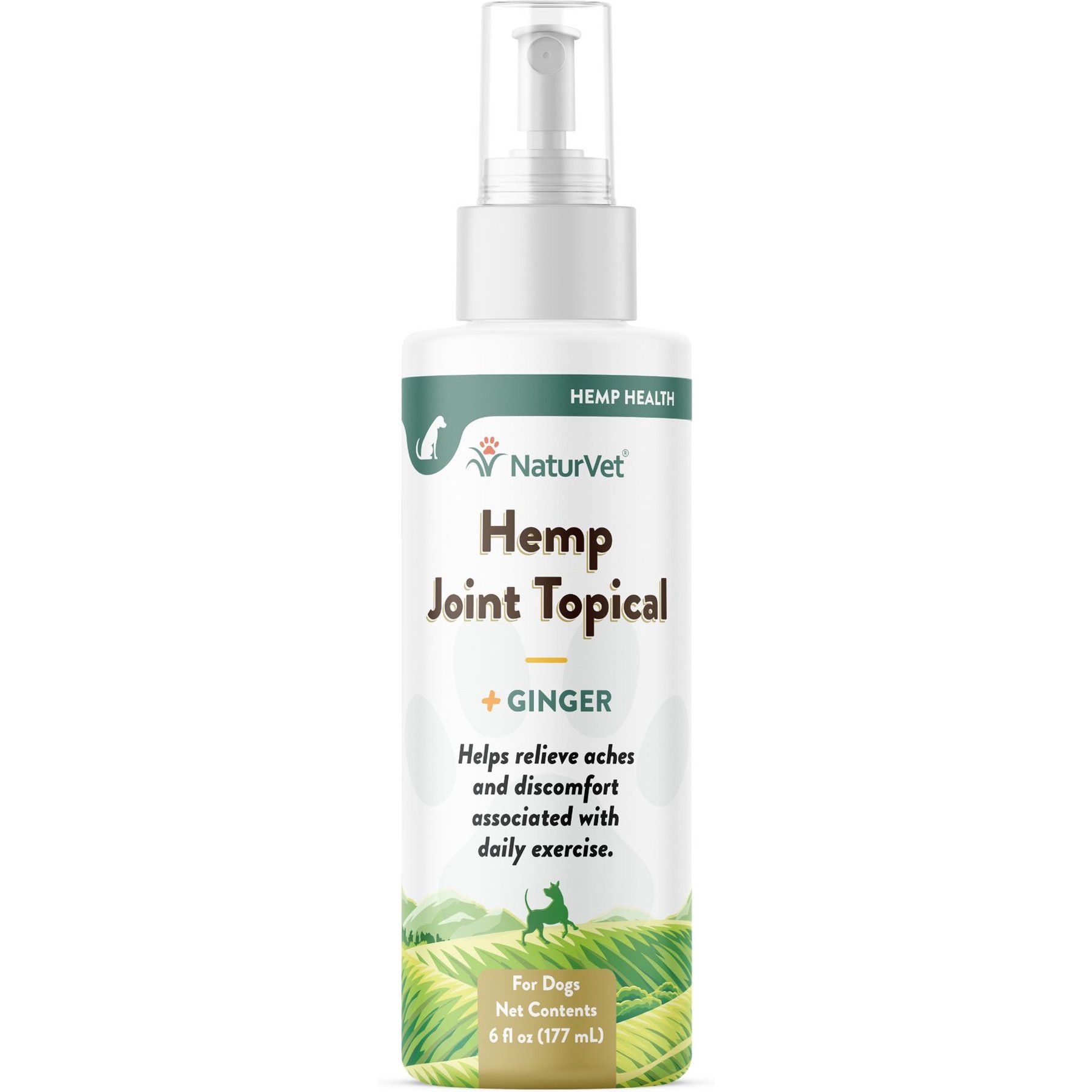 NaturVet Hemp Joint Topical with Ginger Dog Spray, 6-fl oz bottle