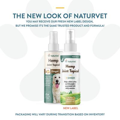 Show full view: NaturVet Hemp Joint Topical with Ginger Dog Spray, 6-fl oz bottle slide 3 of 9