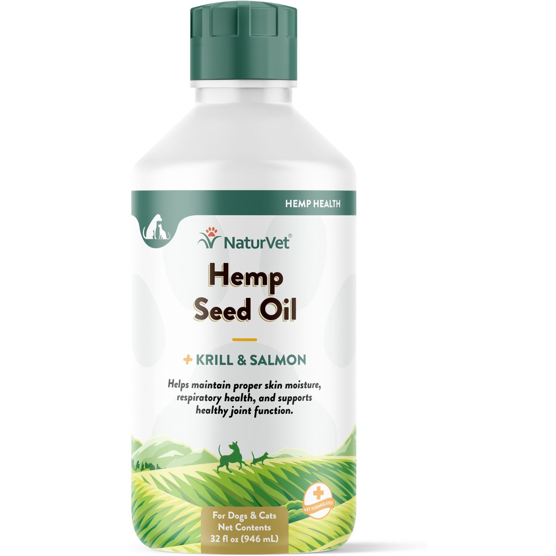 NaturVet Hemp Liquid Supplement for Cats & Dogs, 32-fl oz bottle