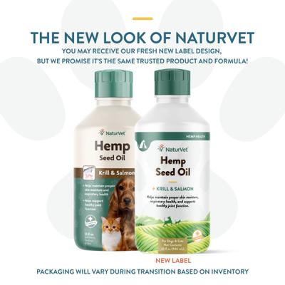 Show full view: NaturVet Hemp Liquid Supplement for Cats & Dogs, 32-fl oz bottle slide 3 of 10