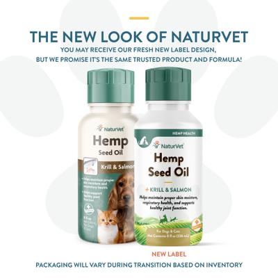 Show full view: NaturVet Hemp Liquid Supplement for Cats & Dogs, 8-fl oz bottle slide 3 of 10