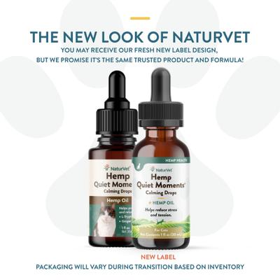 Show full view: NaturVet Hemp Quiet Moments Liquid Calming Supplement for Cats, 1-fl oz bottle slide 3 of 10