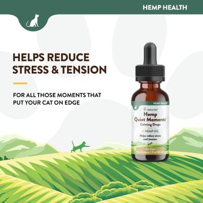 Show full view: NaturVet Hemp Quiet Moments Liquid Calming Supplement for Cats, 1-fl oz bottle slide 4 of 10
