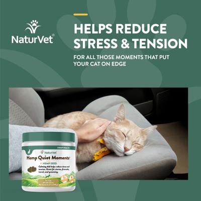 Show full view: NaturVet Hemp Quiet Moments Soft Chews Calming Supplement for Cats, 60 count slide 5 of 10
