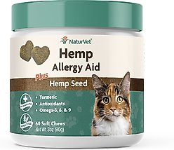 NaturVet Hemp Soft Chews Allergy Supplement for Cats, 60 count