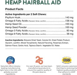 NaturVet Hemp Soft Chews Hairball Control Supplement for Cats, 60 count slide 2 of 8