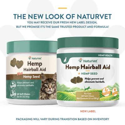 Show full view: NaturVet Hemp Soft Chews Hairball Control Supplement for Cats, 60 count slide 3 of 10