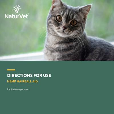Show full view: NaturVet Hemp Soft Chews Hairball Control Supplement for Cats, 60 count slide 8 of 10