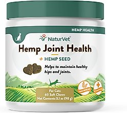 NaturVet Hemp Soft Chews Joint Supplement for Cats, 60 count
