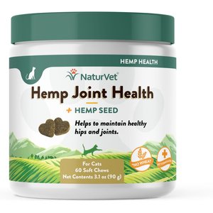 NaturVet Hemp Soft Chews Joint Supplement for Cats, 60 count