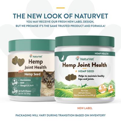 Show full view: NaturVet Hemp Soft Chews Joint Supplement for Cats, 60 count slide 3 of 10