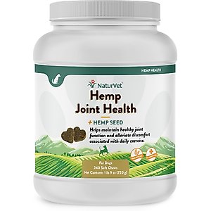 NaturVet Joint Care with Hemp Hip & Joint Bacon & Chicken Flavored Soft Chew Supplement for Dogs, 240 count