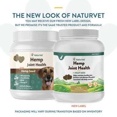 Show full view: NaturVet Joint Care with Hemp Hip & Joint Bacon & Chicken Flavored Soft Chew Supplement for Dogs, 240 count slide 3 of 10