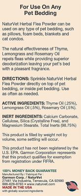 Show full view: NaturVet Herbal Flea Cat & Dog Powder, 4-oz container slide 2 of 5
