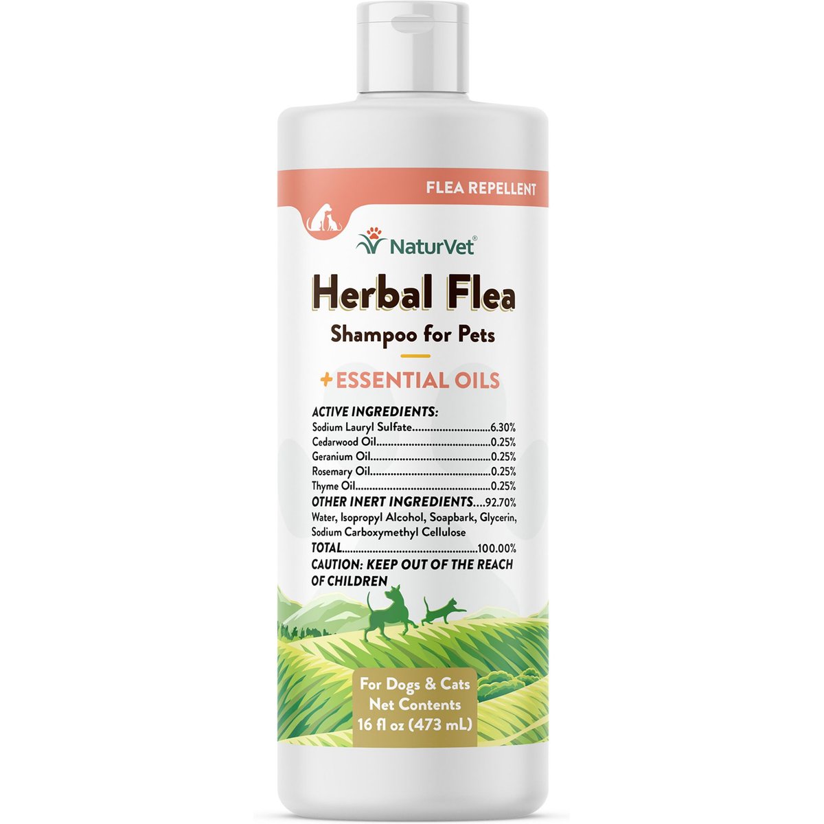 NaturVet Herbal Flea Dog & Cat Shampoo, 16-fl oz bottle