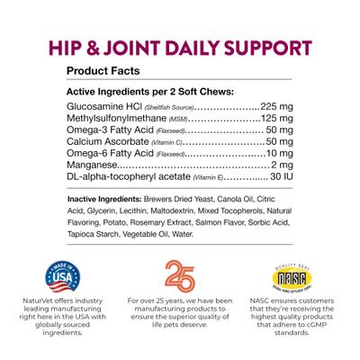 Show full view: NaturVet Hip & Joint Plus Omegas Soft Chews Joint Supplement for Cats, 60 count slide 9 of 10
