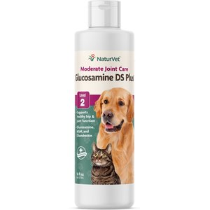 NaturVet Moderate Care Glucosamine DS Plus Liquid Joint Supplement for Cats & Dogs, 16-fl oz bottle