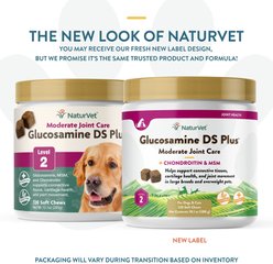 NaturVet Moderate Care Glucosamine DS Plus Soft Chews Joint Supplement for Dogs, 120 count slide 2 of 8