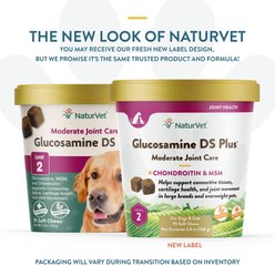 NaturVet Moderate Care Glucosamine DS Plus Soft Chews Joint Supplement for Dogs, 70 count slide 2 of 8