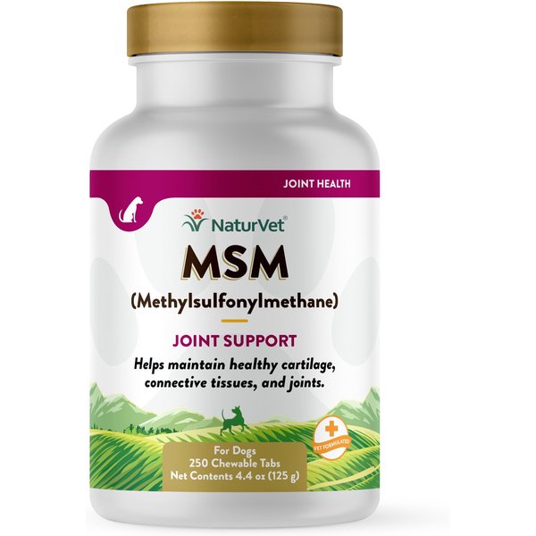 NaturVet MSM Chewable Tablets Joint Supplement for Dogs