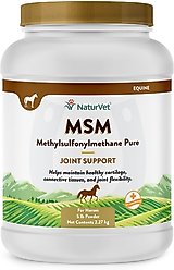 NaturVet MSM Pure Joint Support Powder Horse Supplement, 5-lb tub