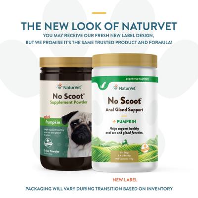 Show full view: NaturVet No Scoot Plus Pumpkin Powder Digestive Supplement for Dogs, 155g bottle slide 3 of 11