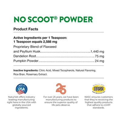 Show full view: NaturVet No Scoot Plus Pumpkin Powder Digestive Supplement for Dogs, 155g bottle slide 9 of 11