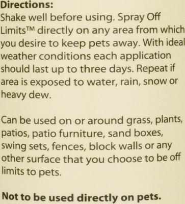 Show full view: NaturVet OFF Limits! Keeps Pets Away Naturally Ready To Use Spray, 32-fl oz bottle slide 4 of 5
