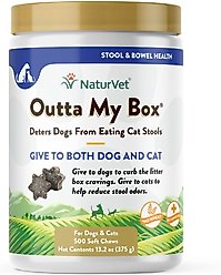 NaturVet Outta My Box Soft Chews Digestive Supplement for Cats & Dogs, 500 count
