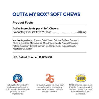 Show full view: NaturVet Outta My Box Soft Chews Digestive Supplement for Cats & Dogs, 500 count slide 9 of 10