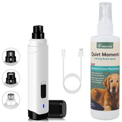 NaturVet Quiet Moments Calming Spray for Dogs, 8-oz + PATPET Steel Grit Dog & Cat Nail Grinder