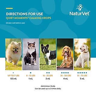 NaturVet Quiet Moments Liquid Calming Supplement for Cats & Dogs, 2-fl oz bottle slide 7 of 9