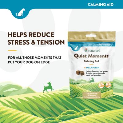 Show full view: NaturVet Quiet Moments Poultry Flavored Soft Chew Calming Supplement for Dogs, 1.3-oz bag slide 3 of 8