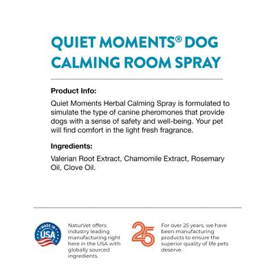 Show full view: NaturVet Quiet Moments Simulated Canine Pheromones Calming Spray for Dogs, 8-oz slide 8 of 9